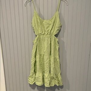 Serra Light Green Ruffle Mini Dress Side Cut Outs Size Medium